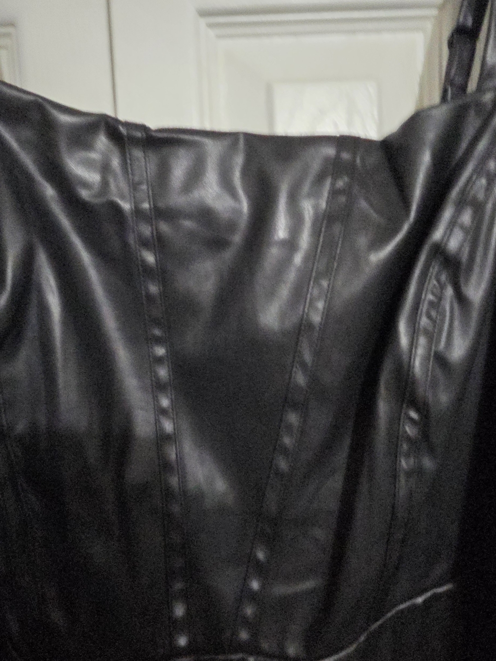 torrid Black Faux Leather Top with Wide Straps - Picture 2 of 5